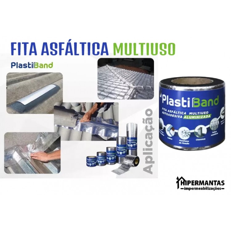 FITA  ALUMINIZADA PLASTIBAND AUTOADESIVA 10cm X 10m - Imagem: 10