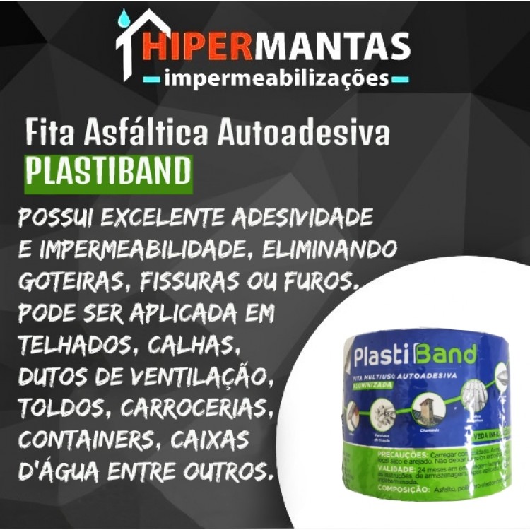 FITA  ALUMINIZADA PLASTIBAND AUTOADESIVA 10cm X 10m - Imagem: 2