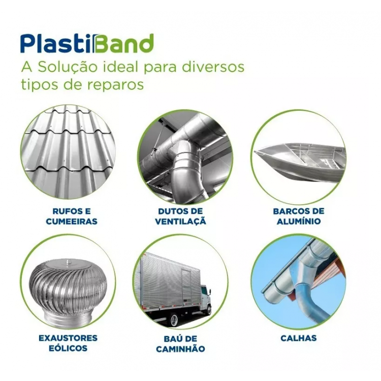 FITA  ALUMINIZADA PLASTIBAND AUTOADESIVA 10cm X 10m - Imagem: 5