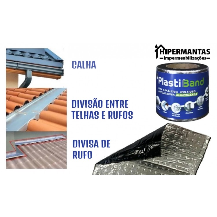FITA  ALUMINIZADA PLASTIBAND AUTOADESIVA 10cm X 10m - Imagem: 7
