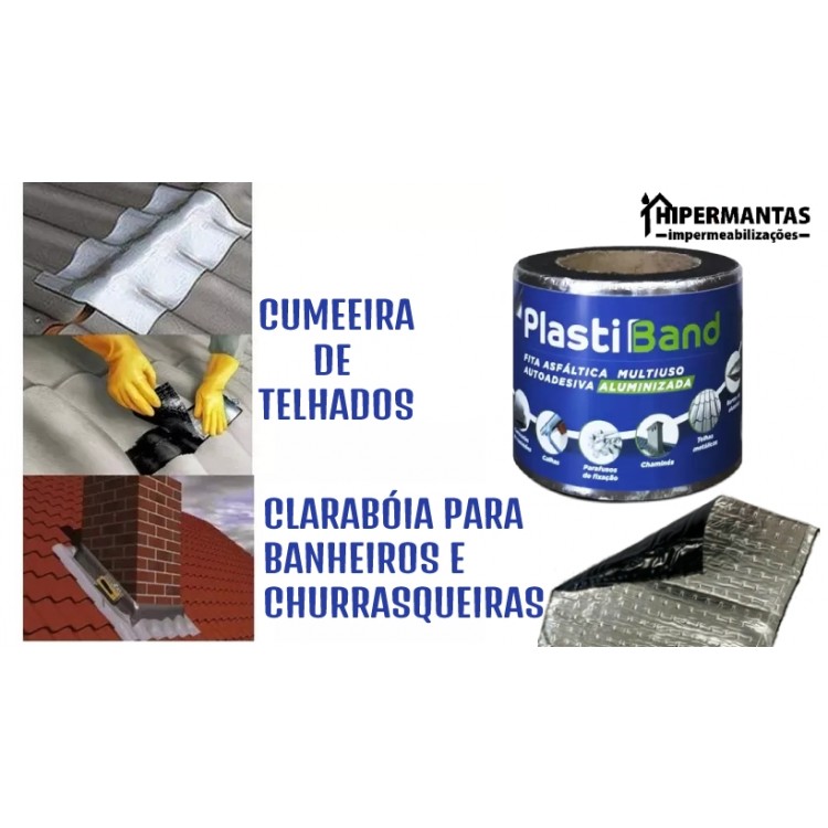 FITA  ALUMINIZADA PLASTIBAND AUTOADESIVA 10cm X 10m - Imagem: 8