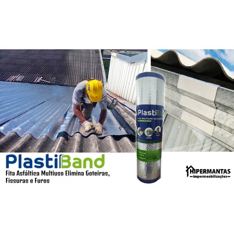 FITA ALUMINIZADA PLASTIBAND AUTOADESIVA 45cm X 10m - Imagem: 4