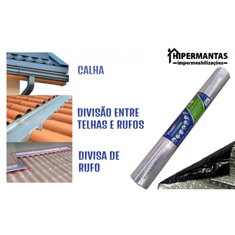 FITA ALUMINIZADA PLASTIBAND AUTOADESIVA 90cm X 10m - Imagem: 5
