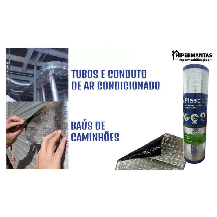 FITA ALUMINIZADA PLASTIBAND AUTOADESIVA 45cm X 10m - Imagem: 5