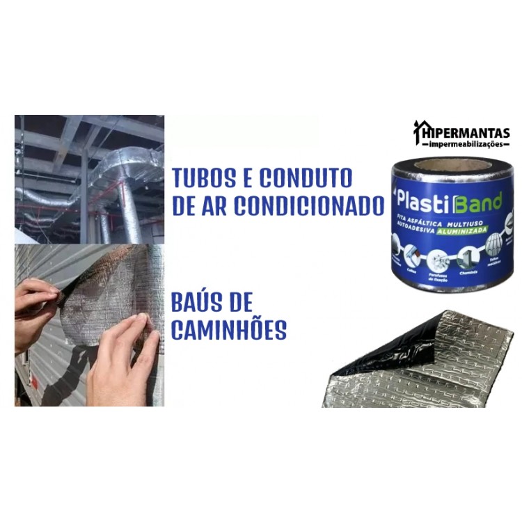 FITA  ALUMINIZADA PLASTIBAND AUTOADESIVA 10cm X 10m - Imagem: 9