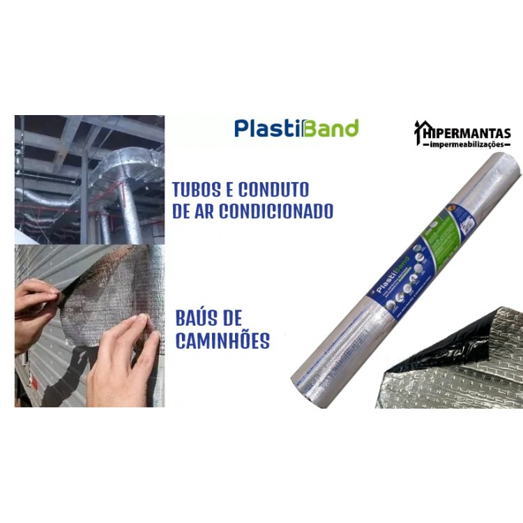 FITA ALUMINIZADA PLASTIBAND AUTOADESIVA 90cm X 10m - Imagem: 6