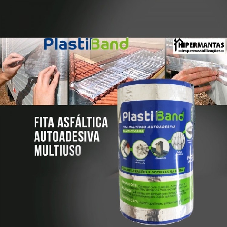 FITA ALUMINIZADA PLASTIBAND AUTOADESIVA 20cm X 10m - Imagem: 9
