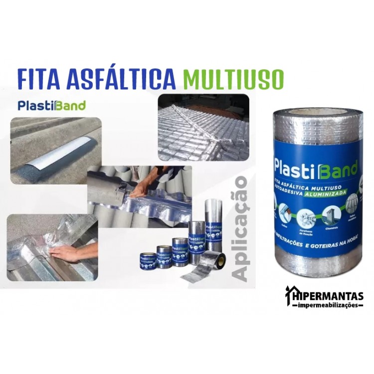 FITA ALUMINIZADA PLASTIBAND AUTOADESIVA 20cm X 10m - Imagem: 10
