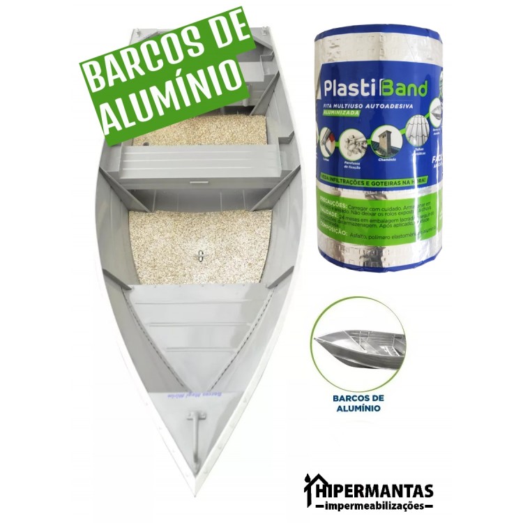 FITA ALUMINIZADA PLASTIBAND AUTOADESIVA 20cm X 10m - Imagem: 11