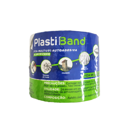 FITA  ALUMINIZADA PLASTIBAND AUTOADESIVA 10cm X 10m